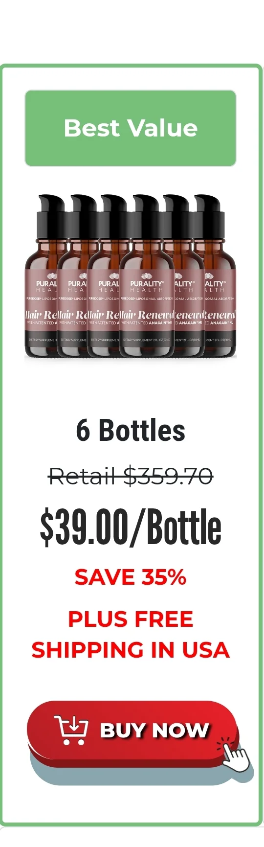 Liposomal Hair Renewal™ 6 bottles pricing
